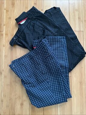 Kenar Navy and black Patterned Chinos dress pants (capri)
